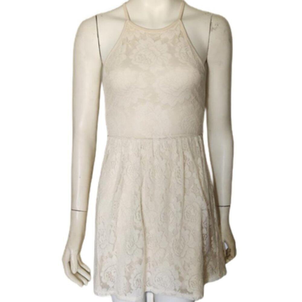 Abercrombie & Fitch Lace Halter Back Cut Out Dress || Small GUC